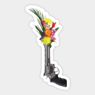 Ban Guns / Stop guns violence / gun control: gun and flowers - Enough - Never again - March 2018 Sticker